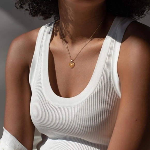 Gold 14k Gold Plated Sunstone Heart Necklace - Picture 2 of 5